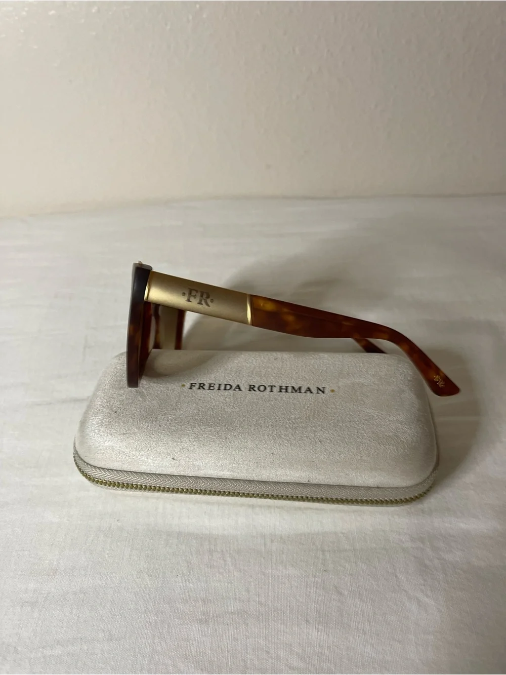 Freida Rothman Women's MadisonTortoise Sunglasses with Gold Bridge